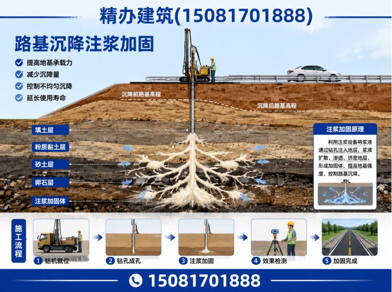 肥乡区基础下沉注浆顶升展示图